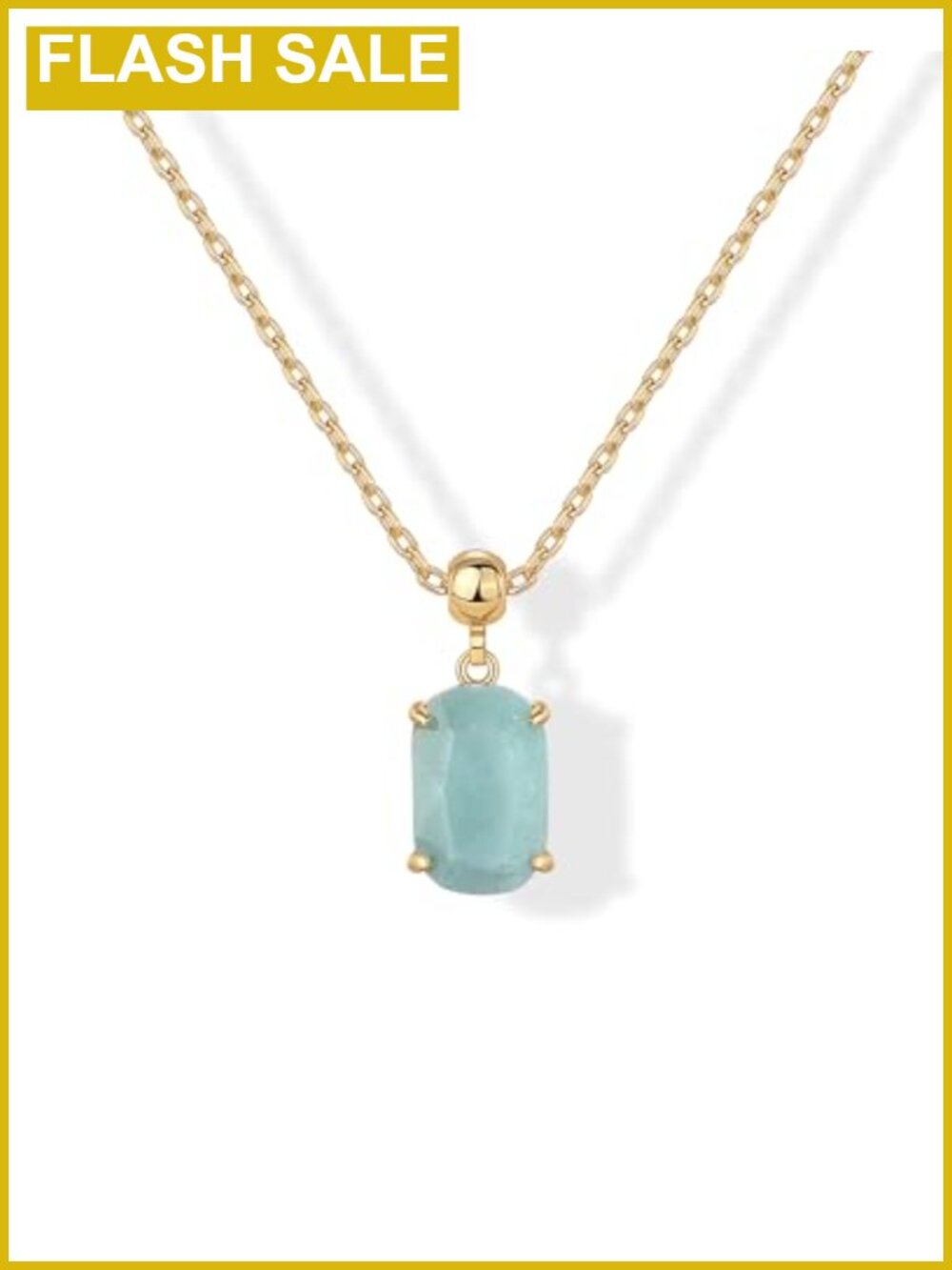 14K Gold Plated Gemstone Pendant Necklace